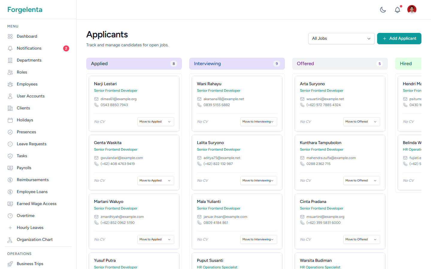 ForgeLenta: HRIS & Payroll System screenshot 1