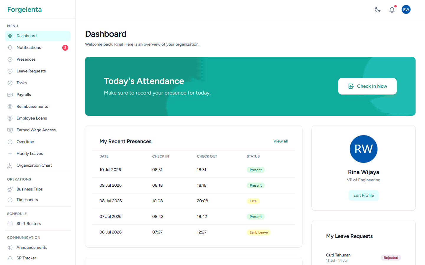 ForgeLenta: HRIS & Payroll System screenshot 9