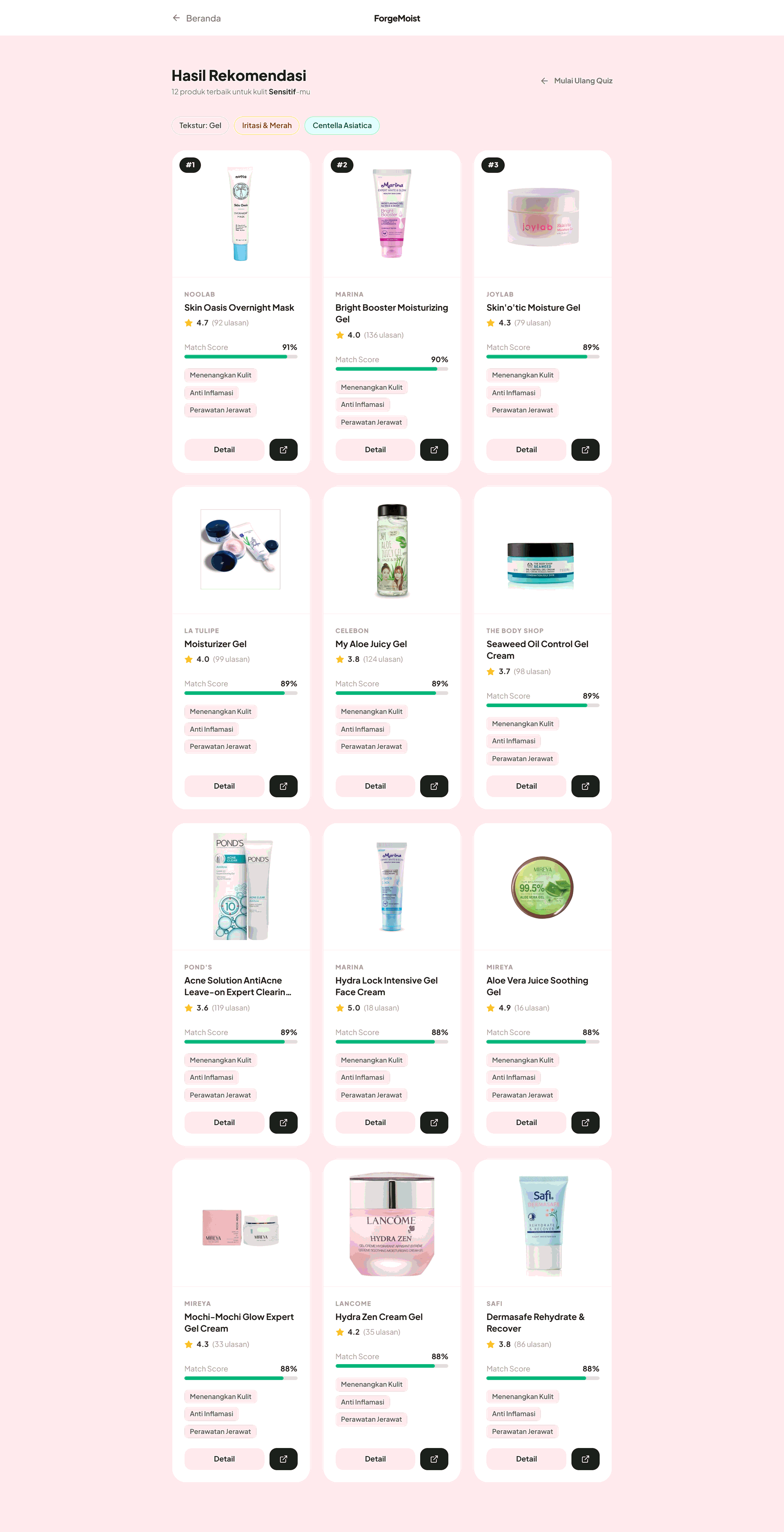 ForgeMoist: Skincare Recommender & Analysis screenshot 5