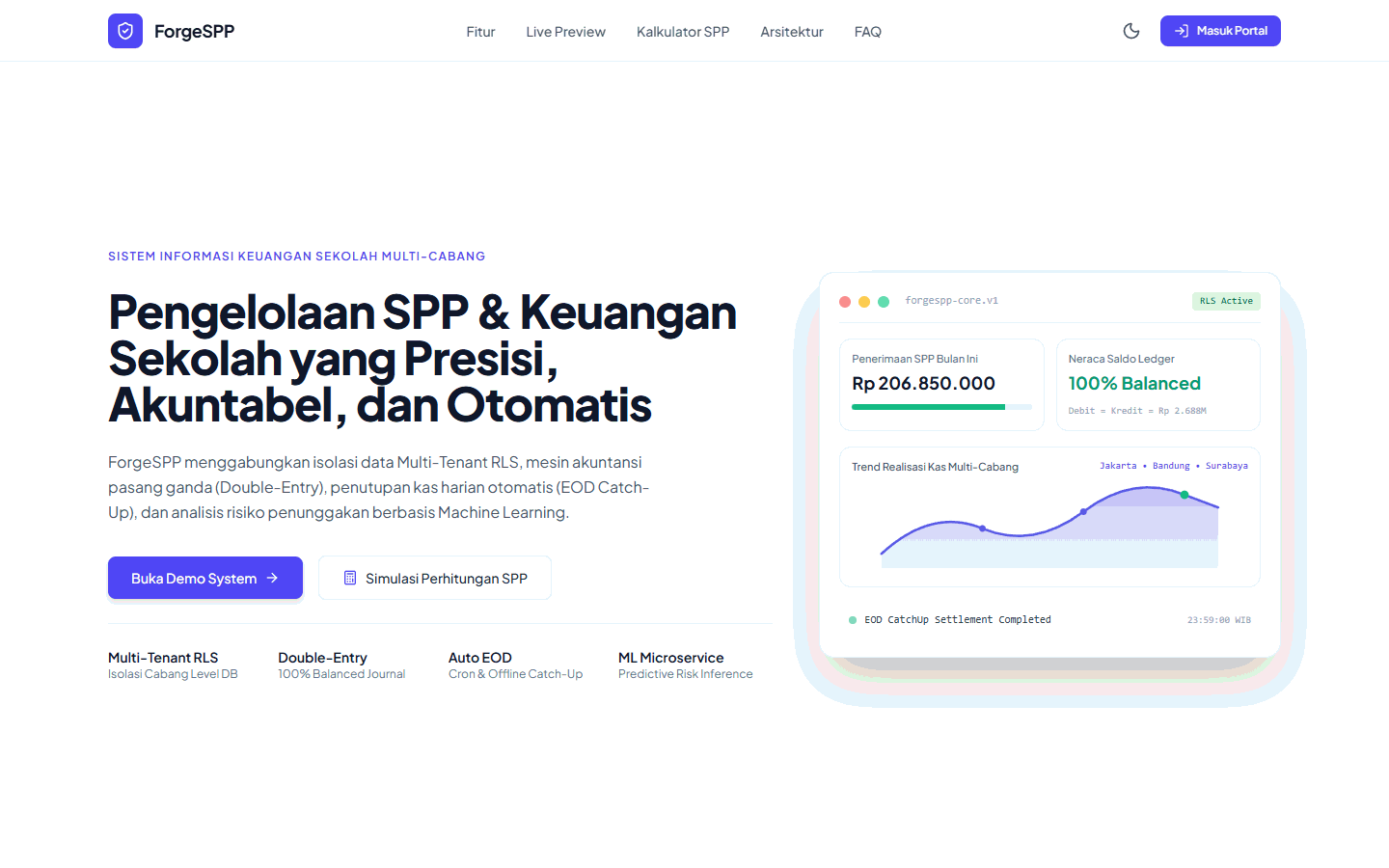 ForgeSPP: Financial & Tuition Management System screenshot 1