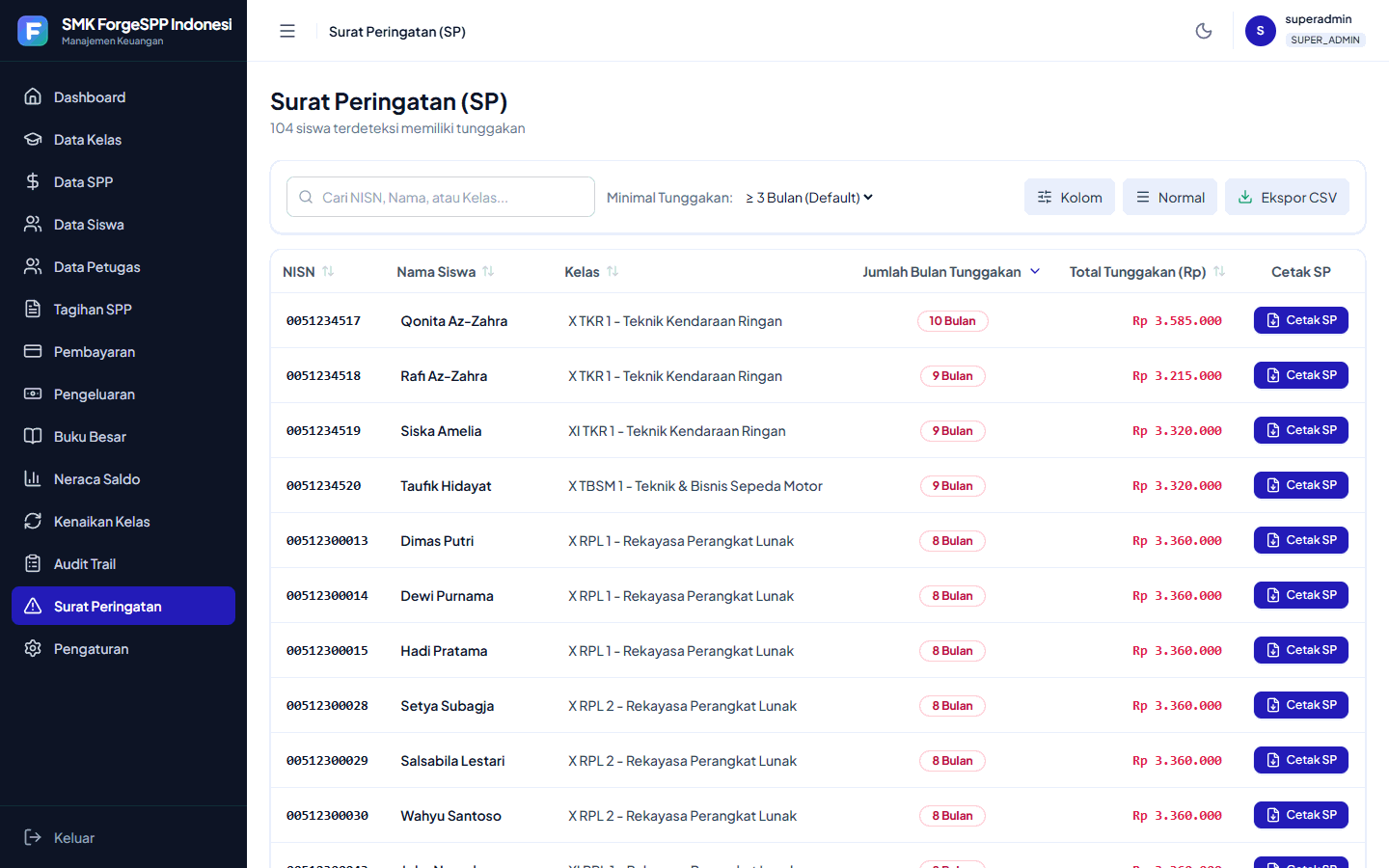 ForgeSPP: Financial & Tuition Management System screenshot 13